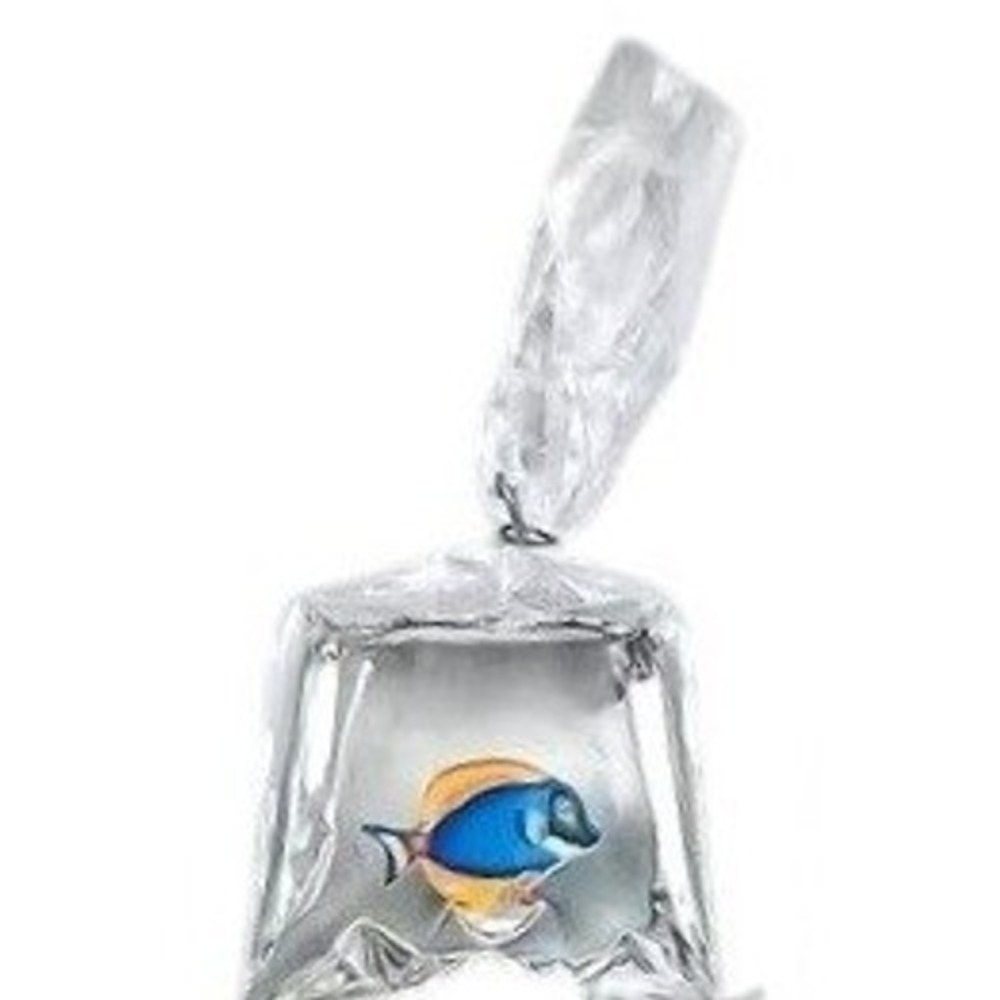 Boutique Fish In A Bag Necklace 18"S Blue‎ Yellow Kitsch Kidcore Resin Pendant